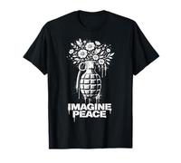 Imagine Peace Grenade Flowers Harmony Message Camiseta