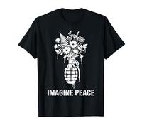 Imagine Peace Grenade Flowers Harmony Message Camiseta