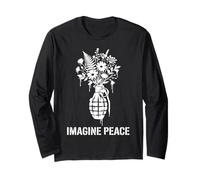 Imagine Peace Grenade Flowers Harmony Message Manga Larga