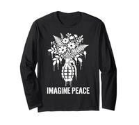 Imagine Peace Grenade Flowers Harmony Message Manga Larga