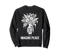 Imagine Peace Grenade Flowers Harmony Message Sudadera