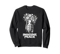 Imagine Peace Grenade Flowers Harmony Message Sudadera