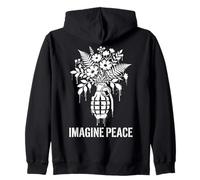 Imagine Peace Grenade Flowers Harmony Message Sudadera con Capucha