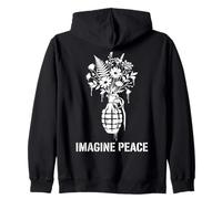 Imagine Peace Grenade Flowers Harmony Message Sudadera con Capucha