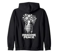 Imagine Peace Grenade Flowers Harmony Message Sudadera con Capucha