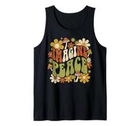 Imagine Peace Retro Flowers Mushrooms Camiseta sin Mangas