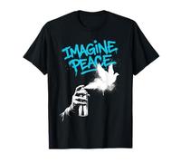 Imagine Peace Spray Paint Dove Urban Art Style Camiseta