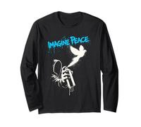 Imagine Peace Spray Paint Dove Urban Art Style Manga Larga