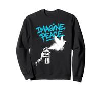 Imagine Peace Spray Paint Dove Urban Art Style Sudadera