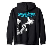 Imagine Peace Spray Paint Dove Urban Art Style Sudadera con Capucha