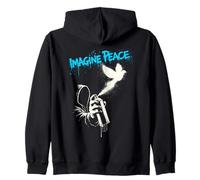 Imagine Peace Spray Paint Dove Urban Art Style Sudadera con Capucha