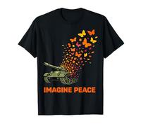 Imagine Peace Tank Butterfly Flowers Camiseta