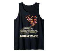Imagine Peace Tank Butterfly Flowers Camiseta sin Mangas