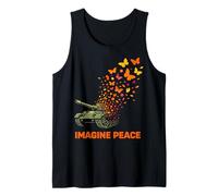 Imagine Peace Tank Butterfly Flowers Camiseta sin Mangas