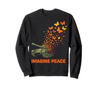 Imagine Peace Tank Butterfly Flowers Sudadera