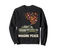 Imagine Peace Tank Butterfly Flowers Sudadera