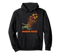 Imagine Peace Tank Butterfly Flowers Sudadera con Capucha