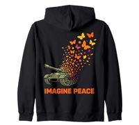 Imagine Peace Tank Butterfly Flowers Sudadera con Capucha