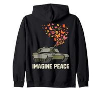Imagine Peace Tank Butterfly Flowers Sudadera con Capucha
