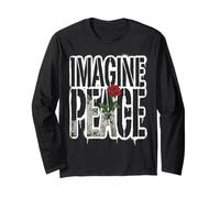 Imagine Peace with Rose Symbol of Hope Manga Larga
