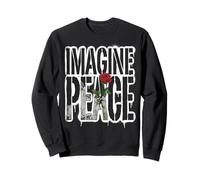 Imagine Peace with Rose Symbol of Hope Sudadera