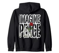 Imagine Peace with Rose Symbol of Hope Sudadera con Capucha