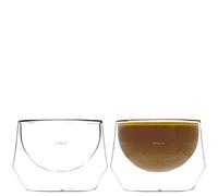 IMAGINE - Vaso para bebidas de leche, hecho a mano, doble pared, juego de dos (6.2 oz/200 ml de capuchino)
