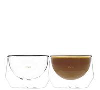 IMAGINE - Vaso para bebidas de leche, hecho a mano, doble pared, juego de dos (8.5 oz/250 ml de latte)