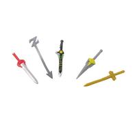 Imaginext Piezas de repuesto para el juego coleccionable Fisher-Price inspirado en Power-Rangers DRY12, incluye 4 espadas y 1 bastón de Lord Zedd Z
