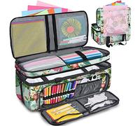 IMAGINING Bolsa de transporte de doble capa con cubierta antipolvo para máquina troquelada Cricut, bolsa de transporte con bolsillo para alfombrilla de corte, bolsa de organización y almacenamiento compatible con Cricut Explore Air, Air 2, Maker y Maker 3