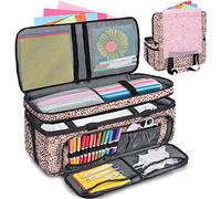 IMAGINING Bolsa de transporte de doble capa con cubierta antipolvo para máquina troquelada Cricut, bolsa de transporte con bolsillo para alfombrilla de corte, bolsa de organización y almacenamiento compatible con Cricut Explore Air, Air 2, Maker y Maker 3