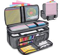 IMAGINING Estuche de transporte para Cricut Maker 3, Maker 4, bolsa de máquina de doble capa con cubierta para Cricut Explore 4, Explore 3, Explore Air 2, organizador de almacenamiento para accesorios