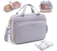 IMAGINING Estuche grande para Biblia con funda para la Biblia para mujer, funda de transporte de la Biblia con correa para el hombro, bolsa de Biblia con marcadores, portador de Biblia con bolsillos