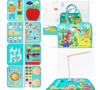 ImaginJoy Libro Montessori 1 Año - Busy Board Educativo con Actividades Sensoriales y Motricidad Fina - Juguete Portátil para Viaje - Regalo Niña y Niño 1 Año para Aprendizaje y Diversión