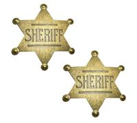 iMagitek Paquete de 2 Insignias Mental Western Sheriff de 2,6 Pulgadas niños, Suministros de Fiesta, premios de Carnaval Escolar, Bolsas de Regalo