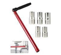 IMALPQPP Herramienta lavabo, llaves de tubo y llave grifa para grifo de pie y asiento WC, ajustable 8-12 mm, robusta para grifería e instalaciones sanitarias.