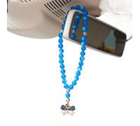 Imam Musa Bin Jafar Kazim Car Pendant - Islamic Quran Ornament with Four Qul Suras - Resin & Beads Steel Hanging Decor