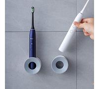 iMaMa Soporte eléctrico para cepillo de dientes para baño, montado en la pared para ducha, ahorra espacio, organizador de almacenamiento de baño para cepillo de dientes, decoración de baño (2, gris)