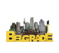 Imán 3D de Belgrado Serbia para nevera, recuerdo de viaje, regalo para el hogar, cocina, nevera, decoración magnética, colección de manualidades