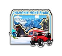 Imán 3D de madera para nevera Chamonix-Mont-Blanc, diseño de ciudad francesa, recuerdo, nevera, hecho a mano, calcomanías magnéticas para el hogar, cocina, decoración
