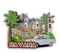 Imán 3D de madera para nevera, diseño de ciudad de La Habana, Cuba, recuerdo, para nevera, hogar, cocina, pizarra blanca