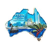Imán 3D de Perth Australia para nevera, recuerdo de viaje, decoración para el hogar y la cocina, imán de nevera de China