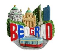 Imán 3D de recuerdo turístico de Belgrado Serbia para nevera, hogar, cocina, nevera, decoración, recuerdo, artesanía
