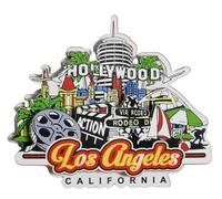 Imán 3D de recuerdo turístico de Los Ángeles, California, EE. UU