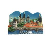 Imán 3D de resina checa para refrigerador, recuerdo de viaje, hecho a mano, decoración del hogar y la cocina, colección de imanes para nevera de Praga, regalo