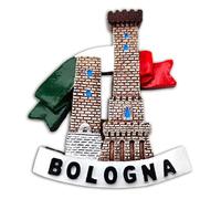 Imán 3D decorativo para nevera Bologna Las Dos Torres: Torre Garisenda y Torre de los Burros Souvenir Artístico Resina Vintage Tricolor Imán Pizarra Magnética Casa Cocina Oficina