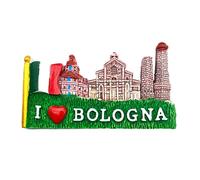 Imán 3D decorativo para nevera Bolonia San Luca Torre de los Burros San Petronio Souvenir Artístico Resina Vintage Tricolor Imán Pizarra Magnética Casa Cocina Oficina