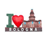 Imán 3D decorativo para nevera Bolonia Souvenir Artístico Resina Vintage San Luca Torre de los Burros San Petronio Tricolor Imán Pizarra Magnética Casa Cocina Oficina (1, Love)