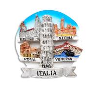 Imán 3D Italia - Florencia Siena Venezia Roma Pisa - Imán decorativo para nevera y pizarra magnética - Souvenir Ciudad de Arte e Historia - 6,5 x 7,5 cm