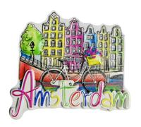 Imán 3D para nevera de Amsterdam, regalo de recuerdo de resina hecho a mano, colección de decoración para el hogar y la cocina